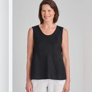 Lot Of 3! Flax linen 100% Sleeveless Lagenlook Tops Women’s Size Petite Minimal